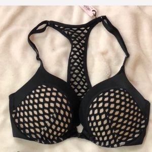 NWT Victoria’s Secret Black Fishnet Racerback Bra